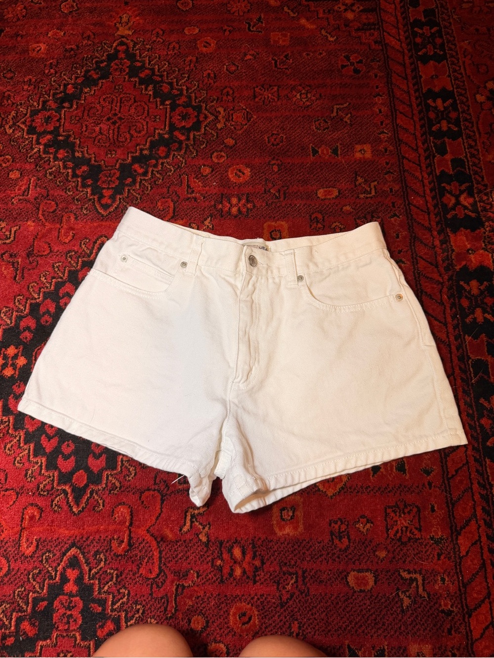 Women's White Denim Shorts - Clean Summer Style - Picture 3 of 6